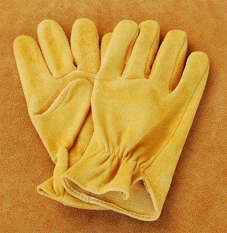 (image for) Suede Deerskin Work Gloves with Elastic Back